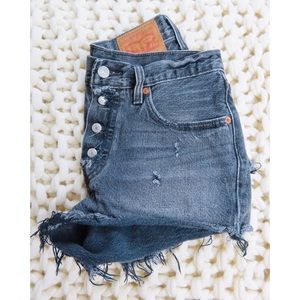 Levi’s black denim shorts